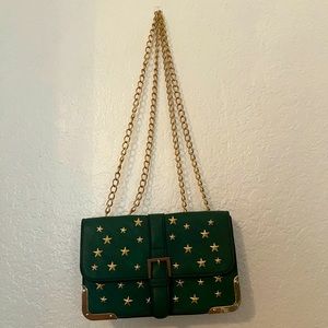 Kiss Me Couture Green Star Crossbody Bag